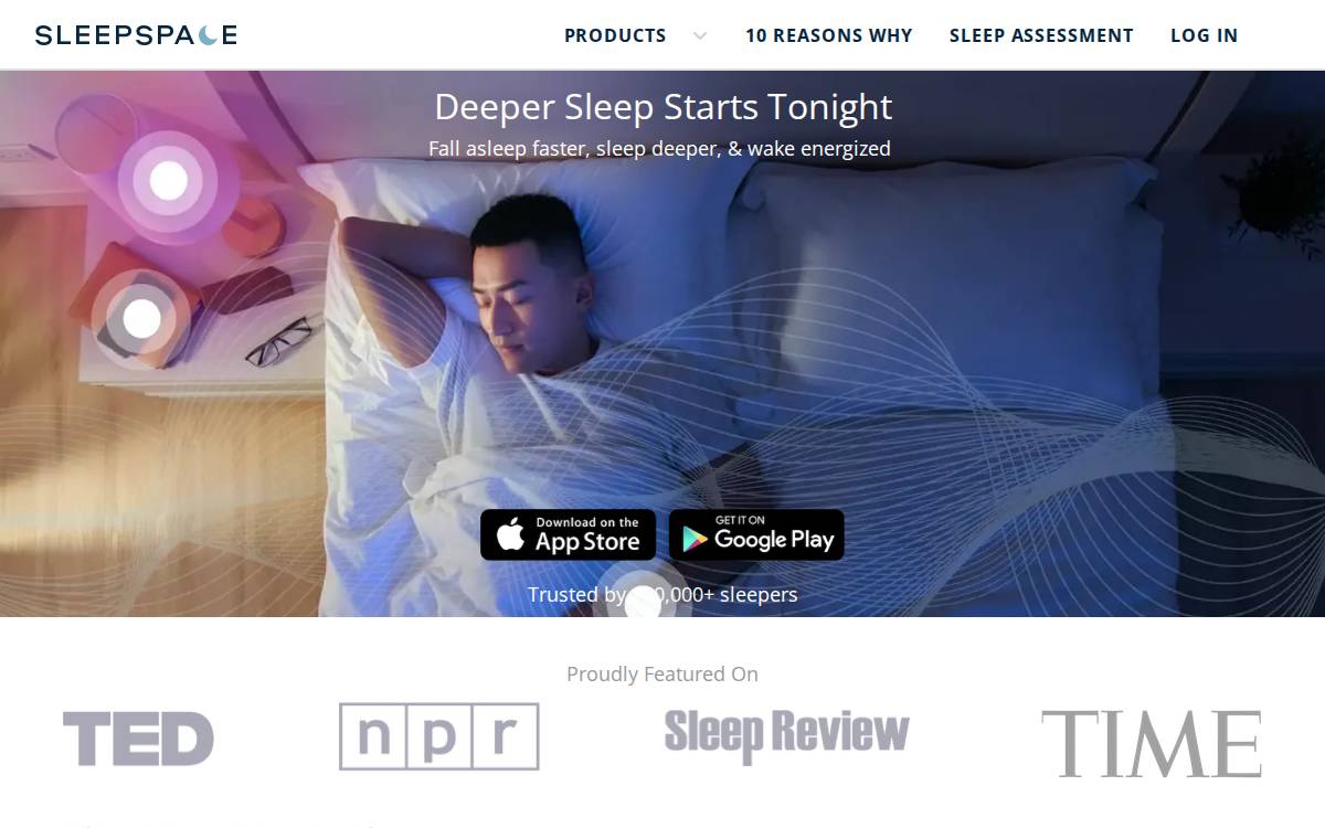 sleep space website preview
