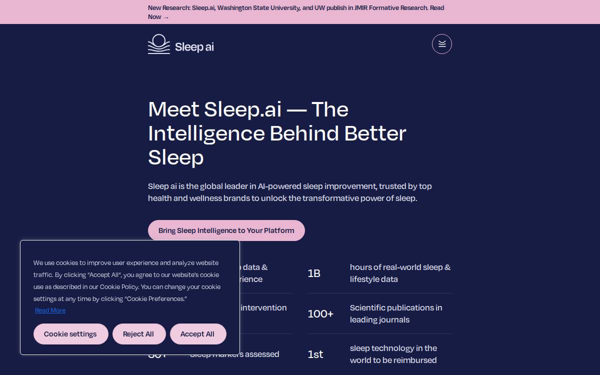 Sleep website preview