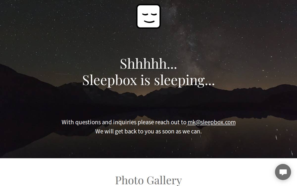 Sleepbox website preview