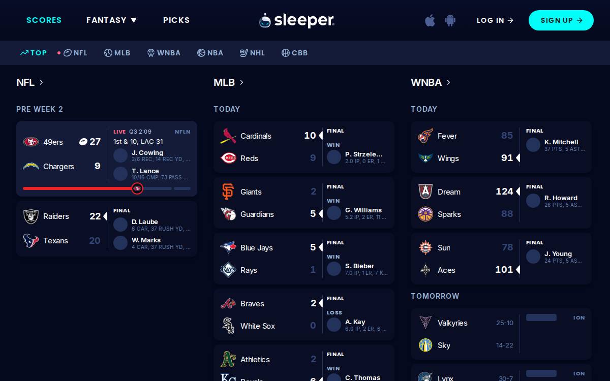 Sleeper website preview