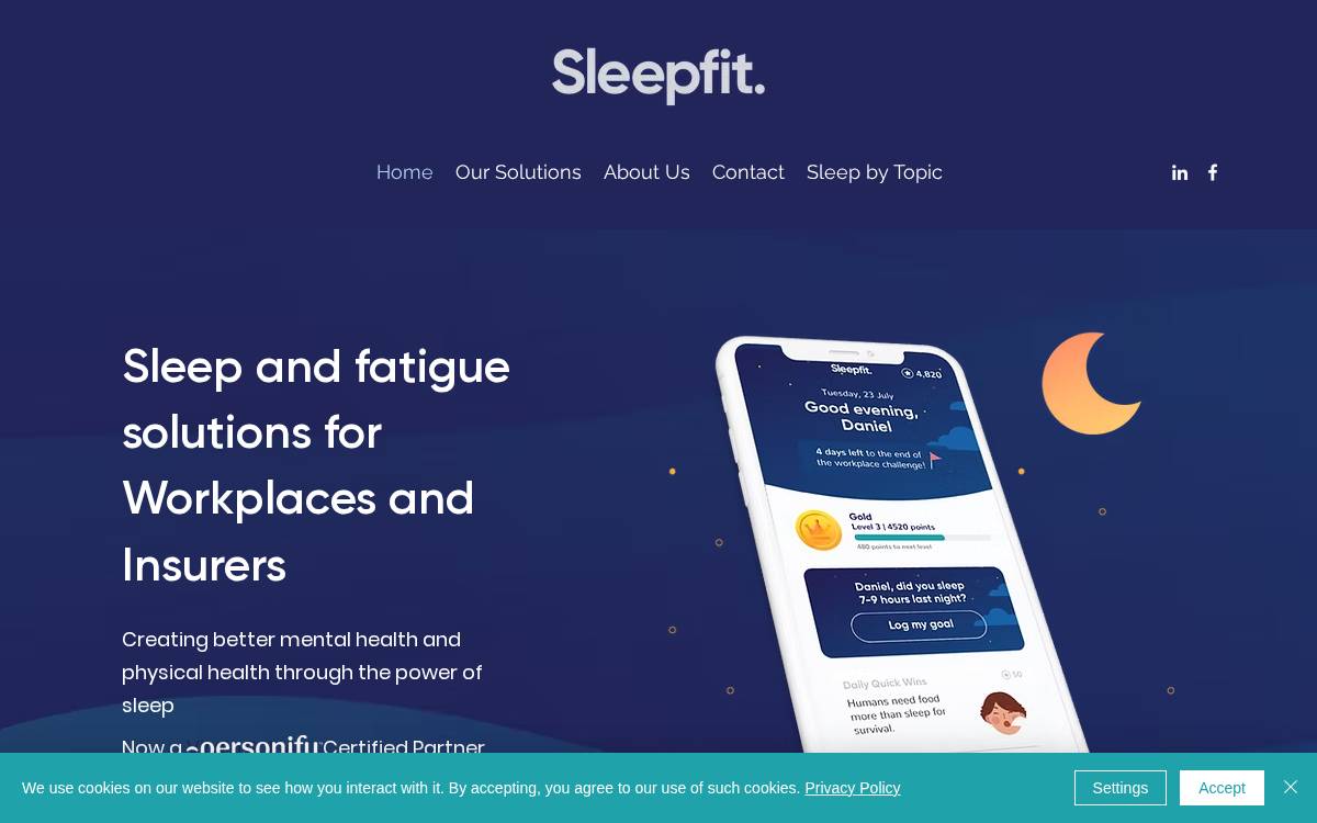 SleepFit website preview