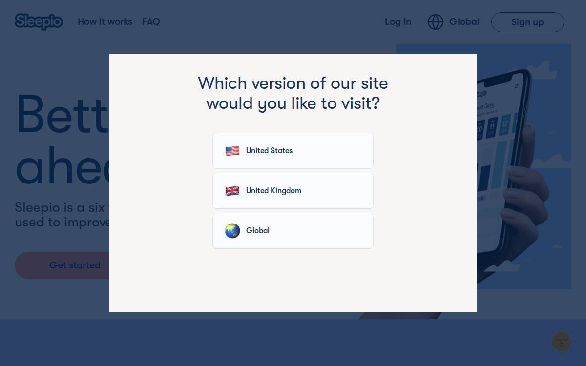 Sleepio website preview