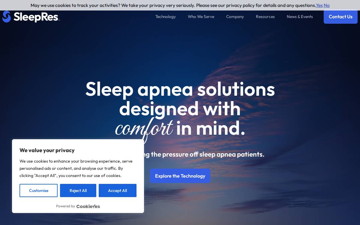 SleepRes website preview