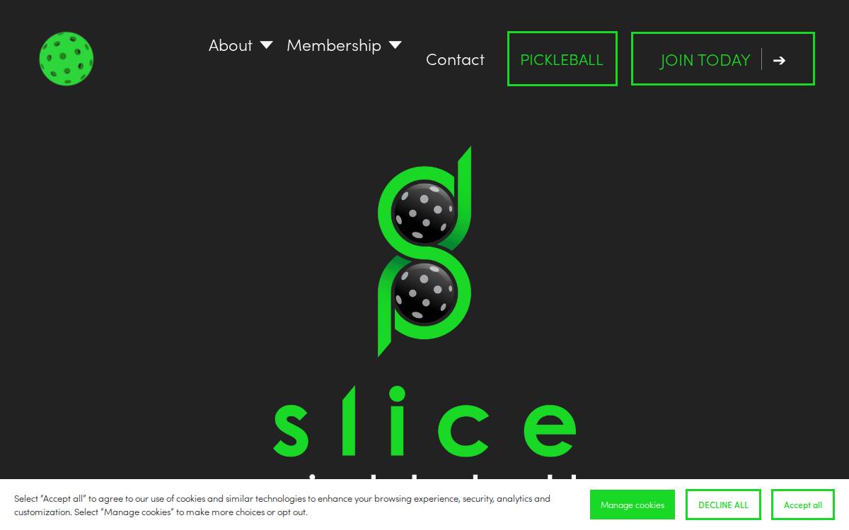 Slice Pickleball website preview