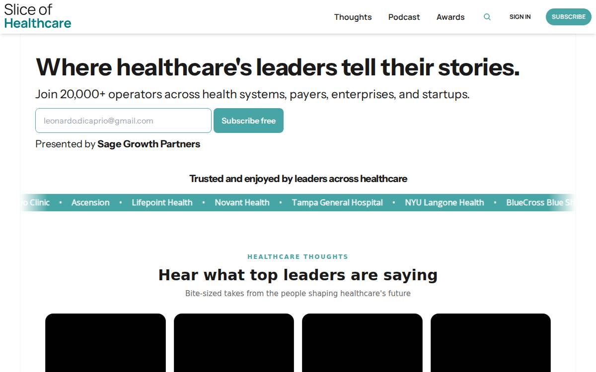 Sliceofhealthcare website preview