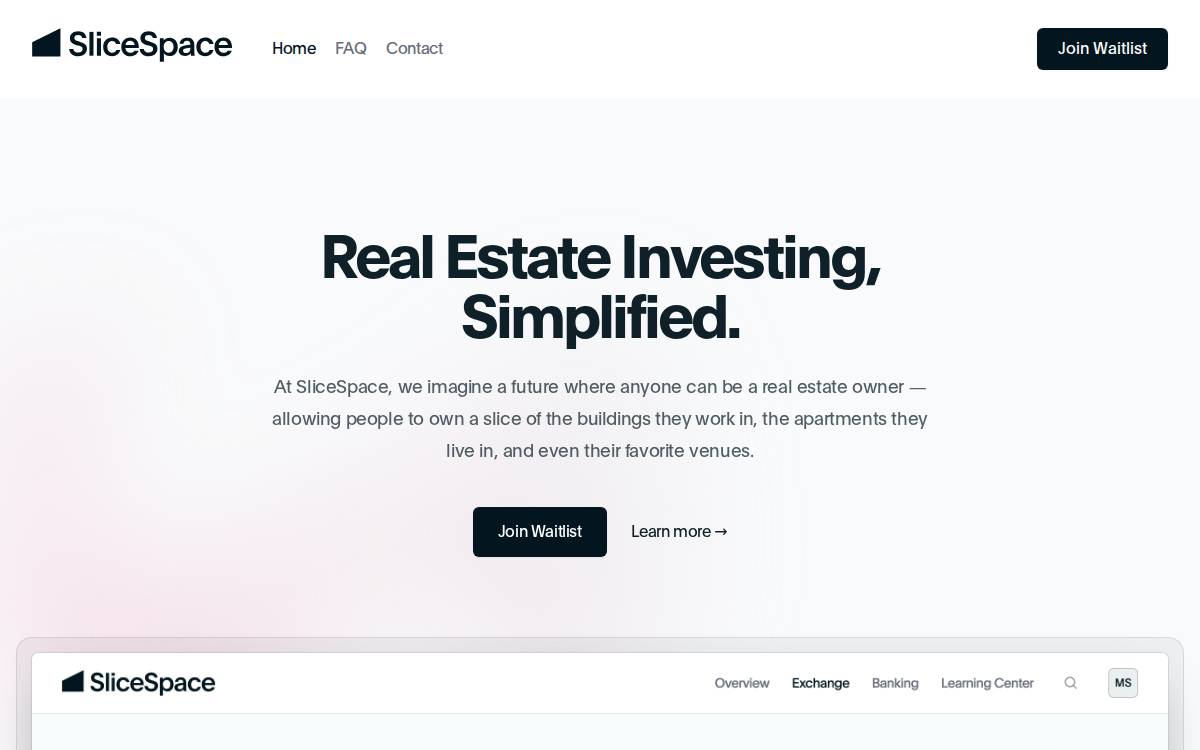 Slicespace website preview