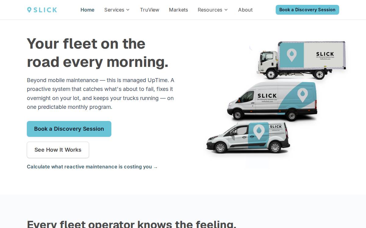 Slick website preview