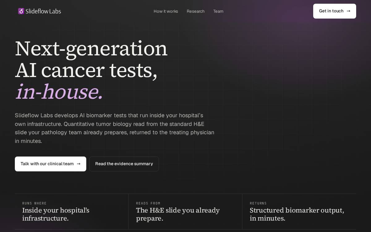 Slideflow Labs website preview