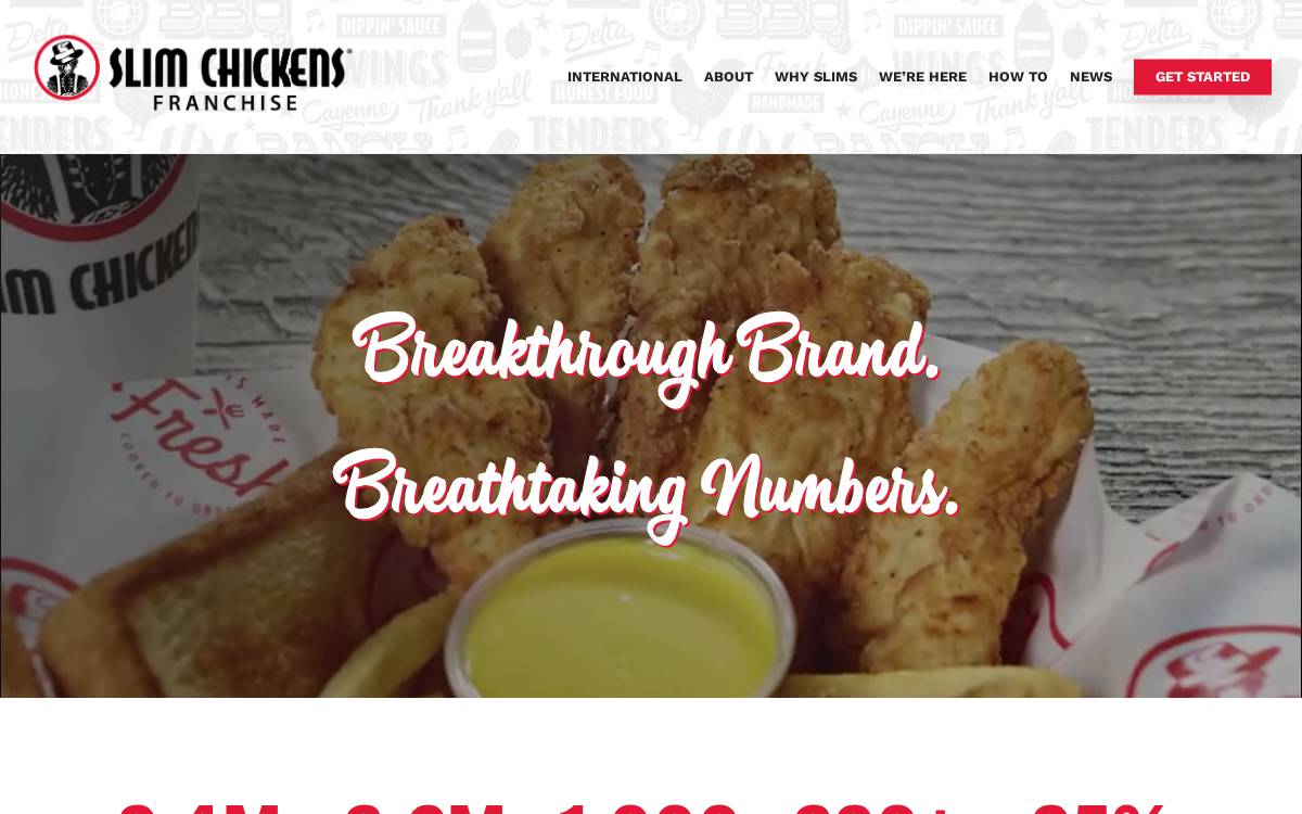 Slim Chickens website preview
