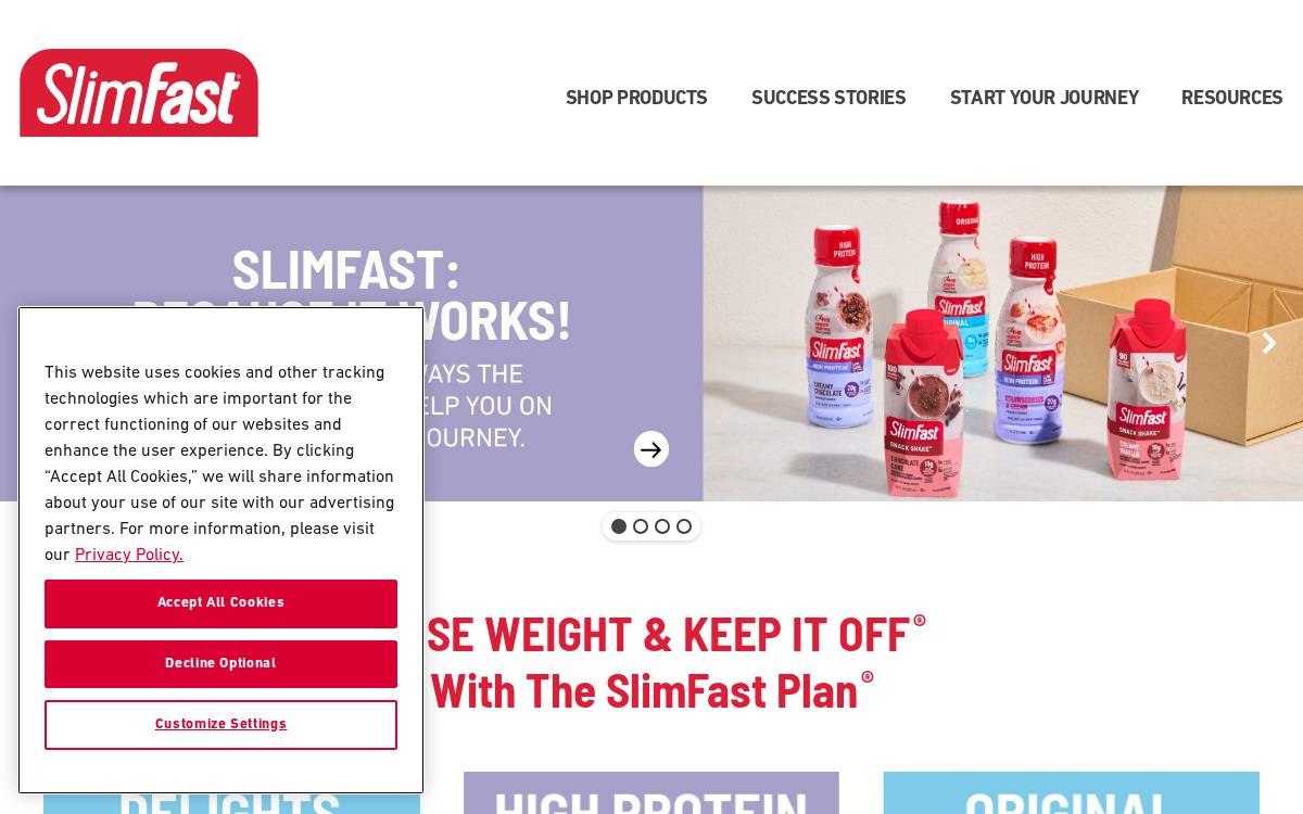 SlimFast website preview