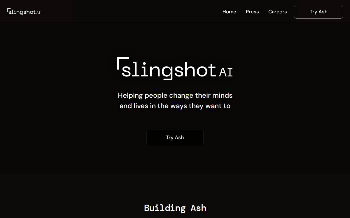Slingshot AI website preview