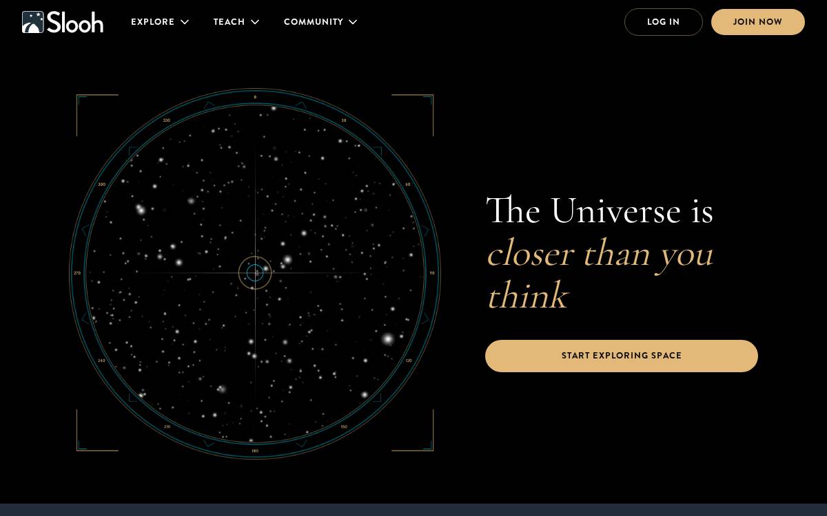 Slooh website preview