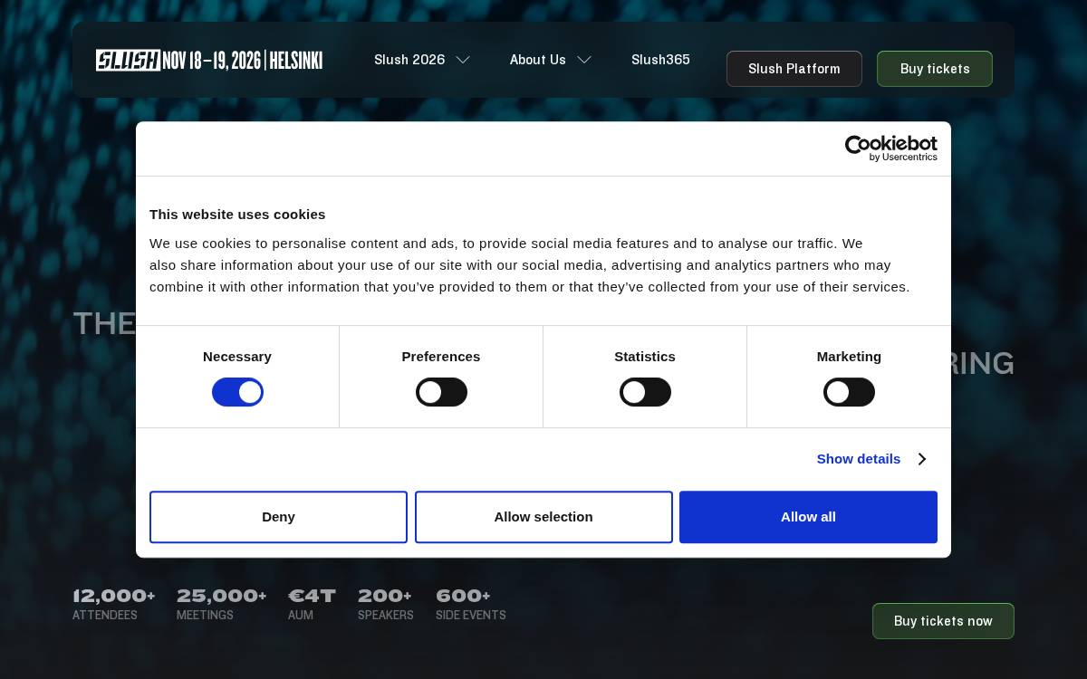 Slush website preview