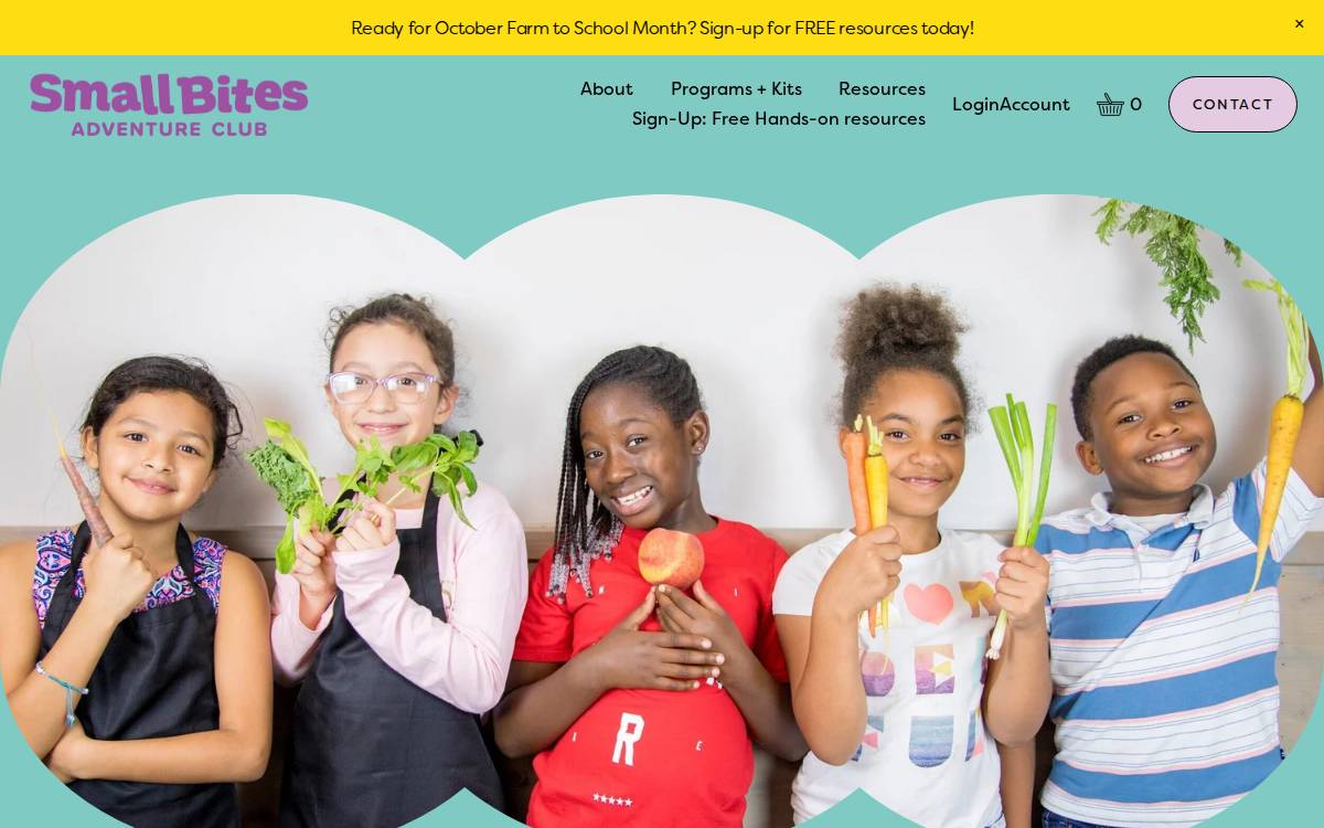 Small Bites Adventure Club website preview