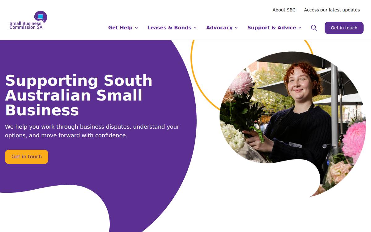 Small Business Commission SA website preview