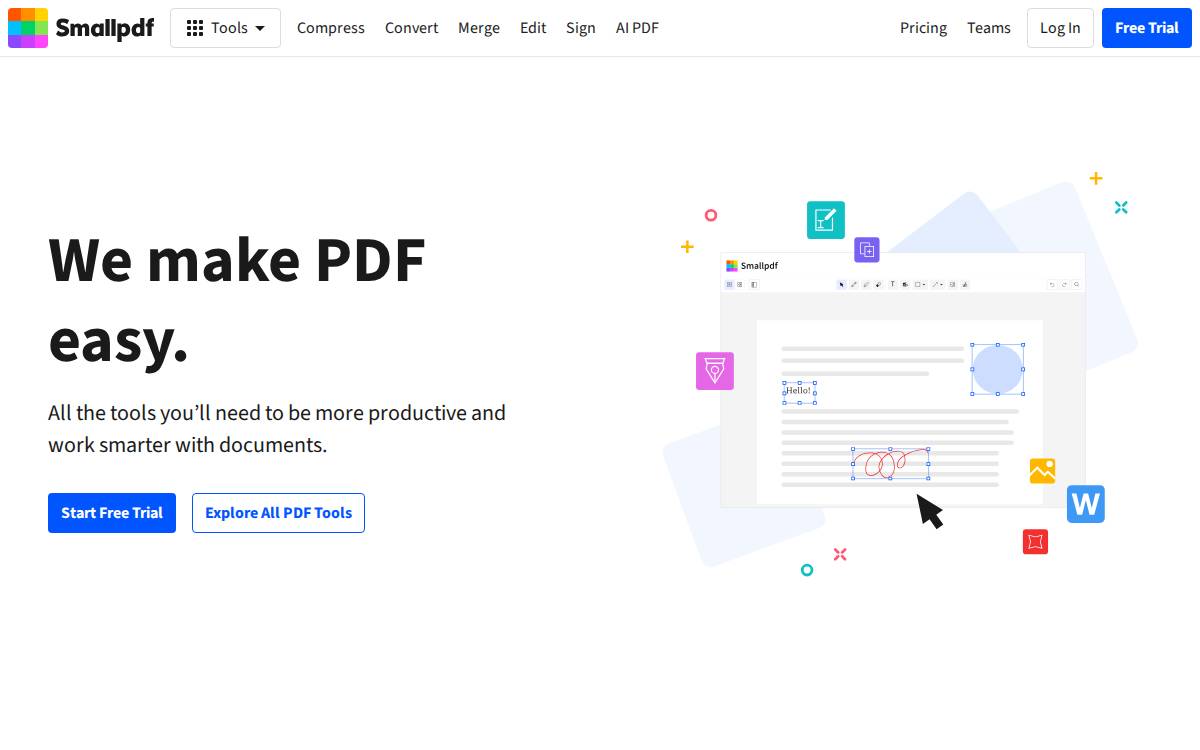 Smallpdf website preview