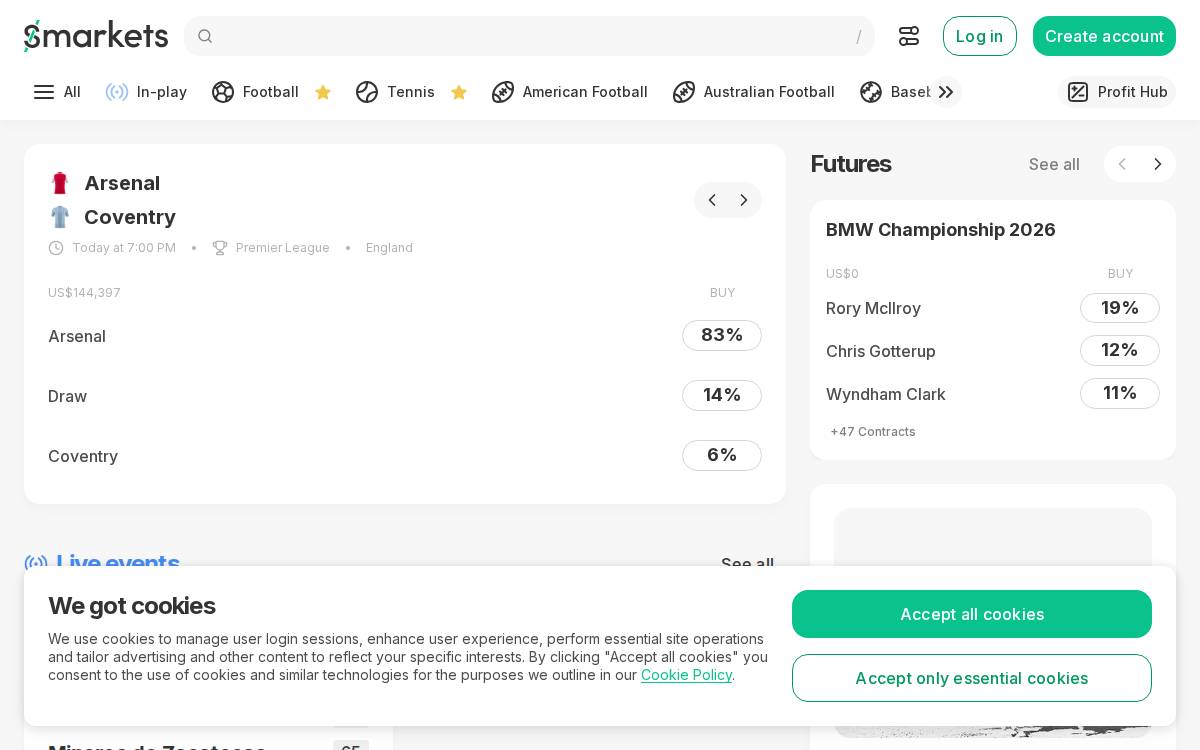 Smarkets website preview