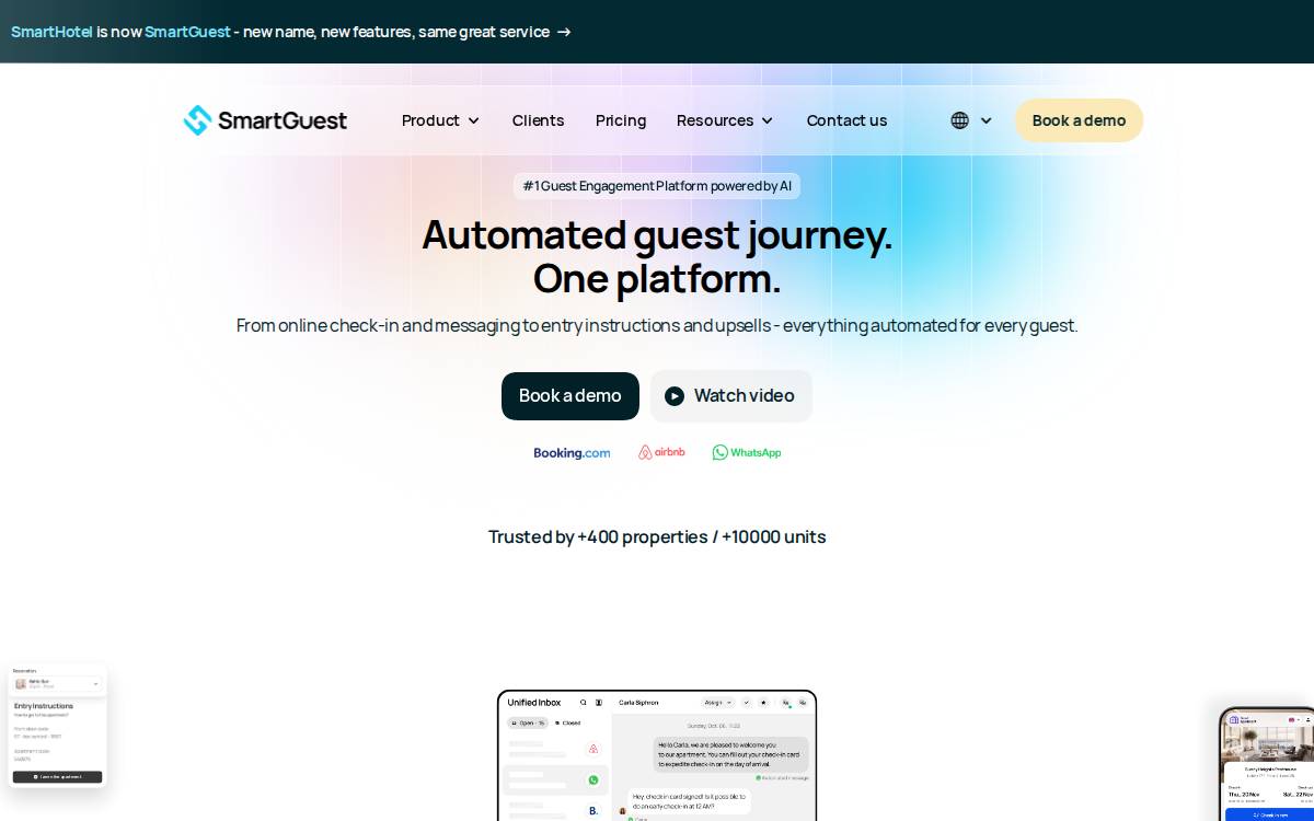 Smart Hotel website preview