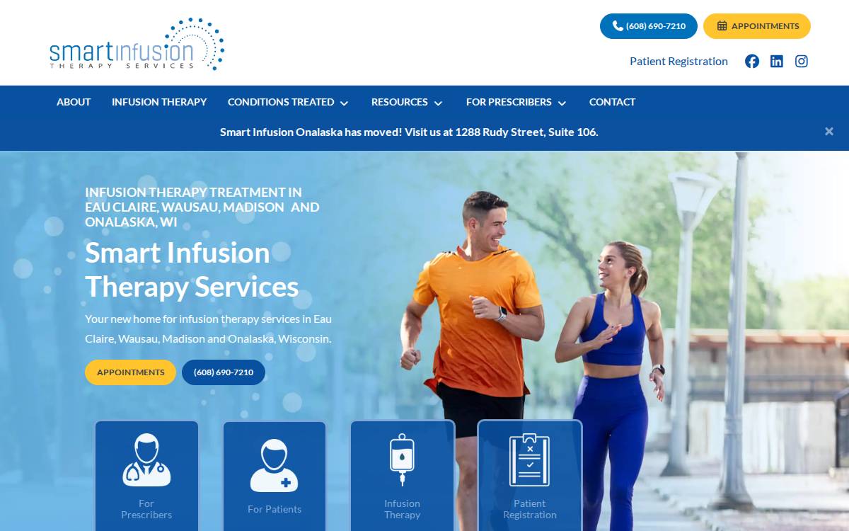 Smart Infusion Therapy Services website preview