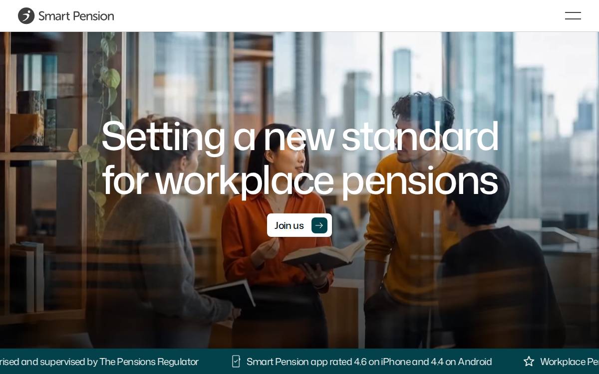 Smart Pension website preview