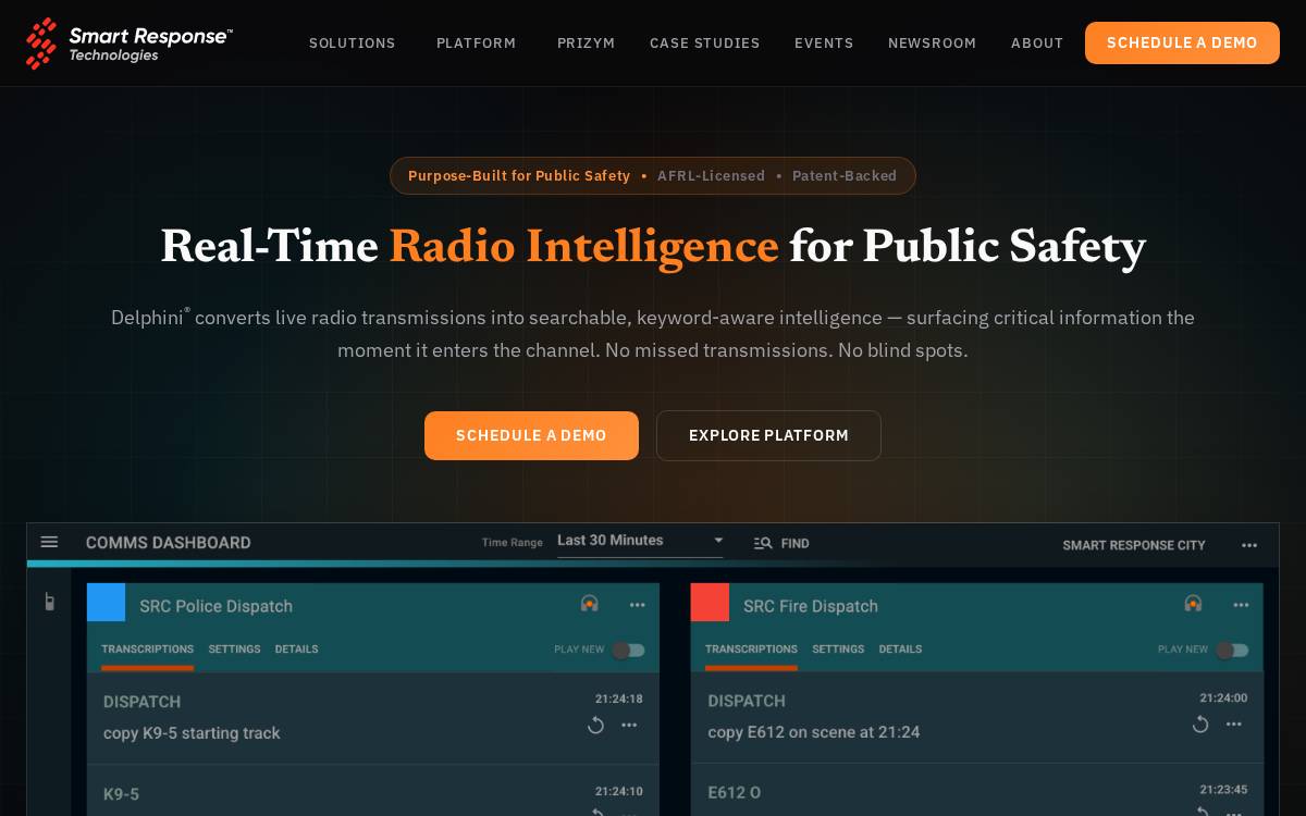 Smart Response Technologies, Inc. Internet/Web Services website preview