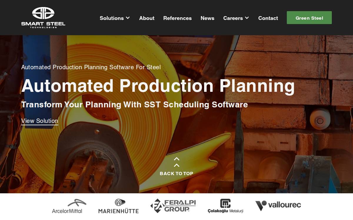 Smart Steel Technologies website preview