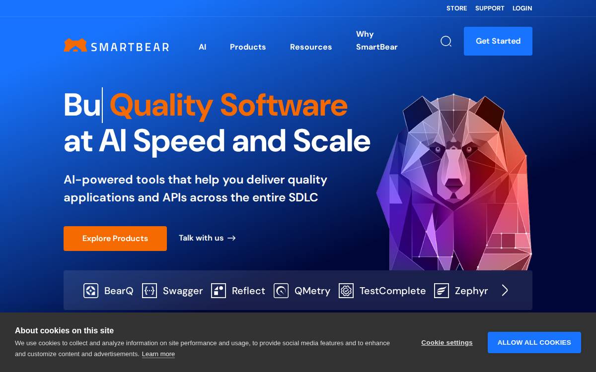 SmartBear website preview