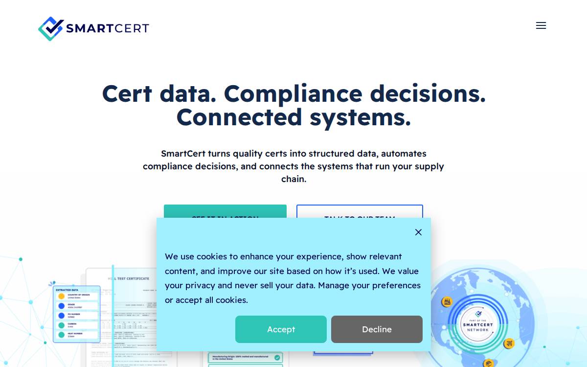 Smartcert website preview