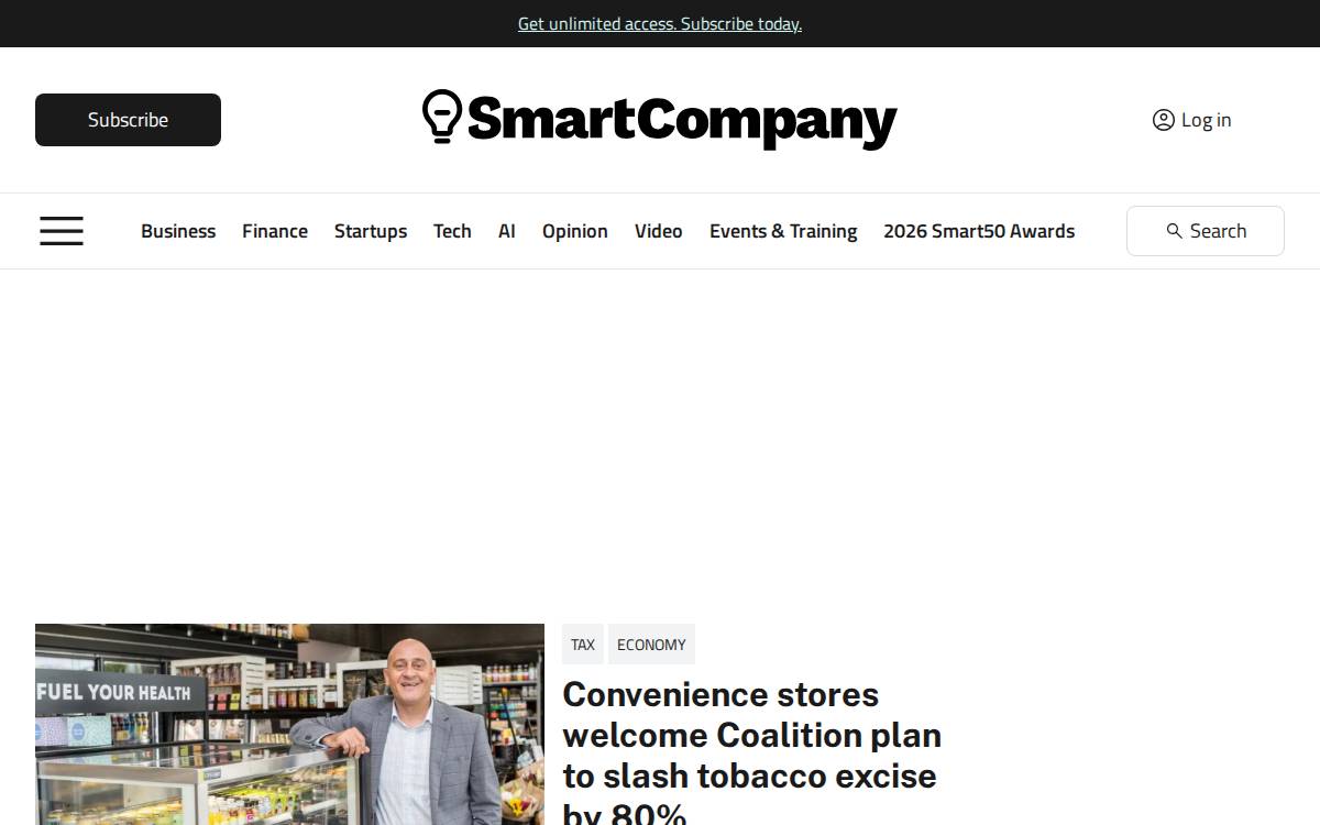 SmartCompany website preview