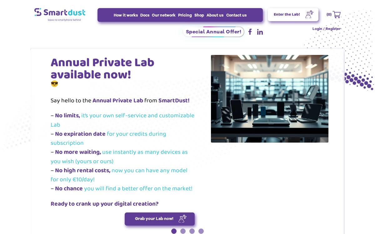 SmartDust.me website preview