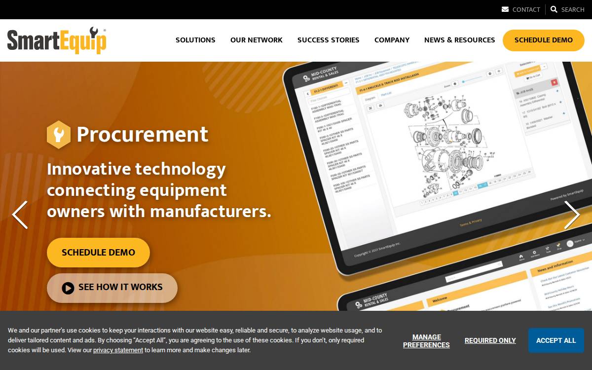 Smartequip website preview
