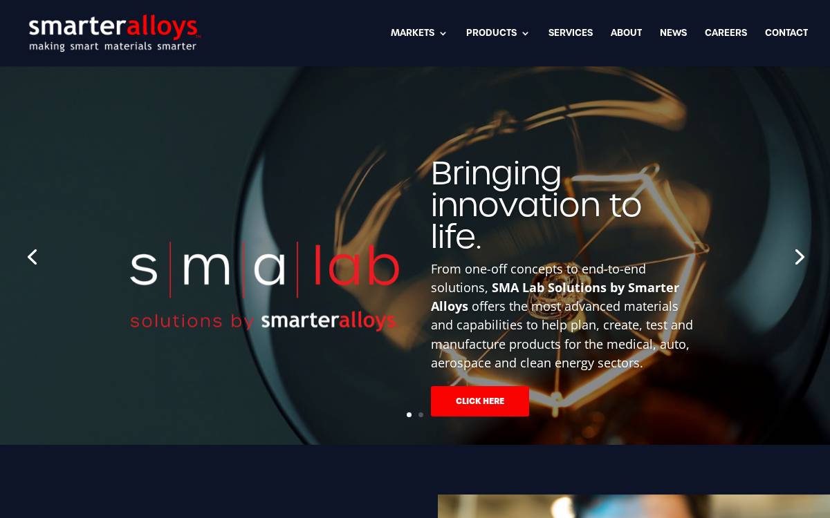 Smarter Alloys Inc. website preview