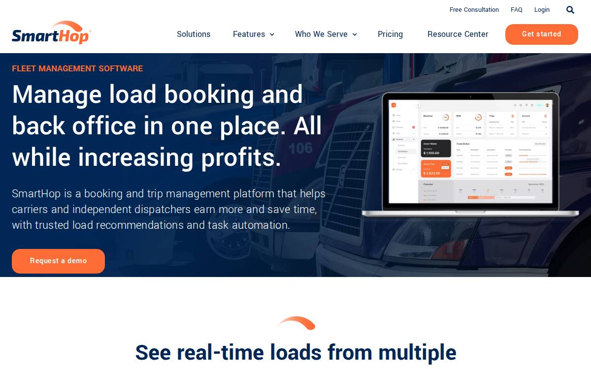 SmartHop website preview