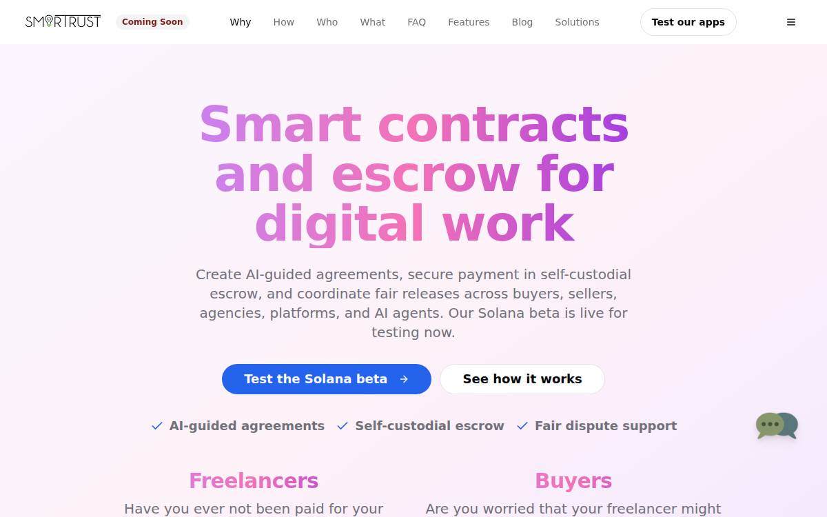 SmarTrust website preview