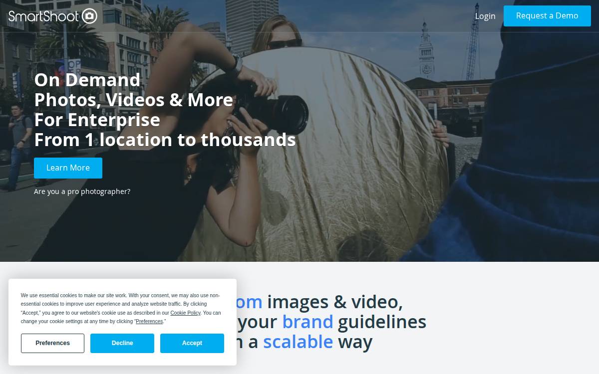 SmartShoot website preview