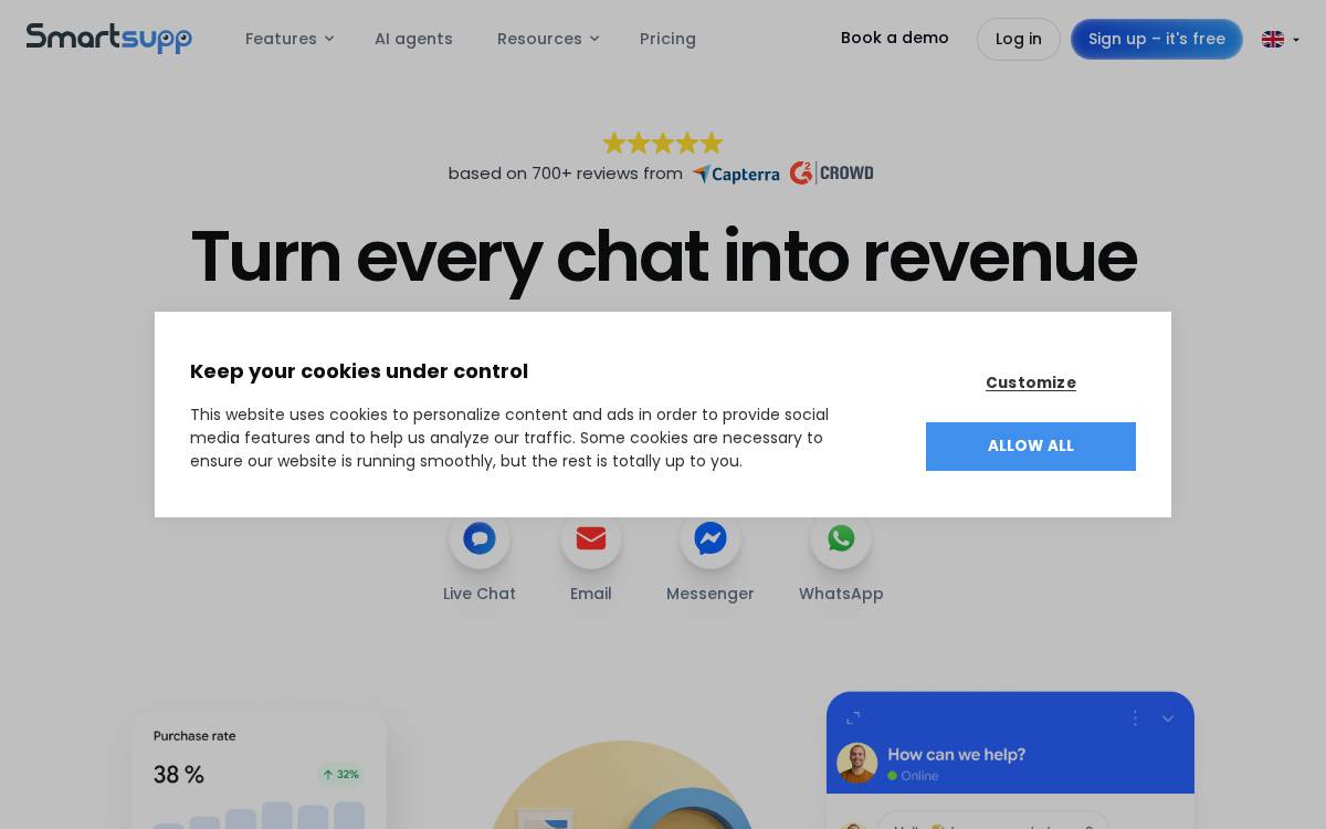 Smartsupp website preview