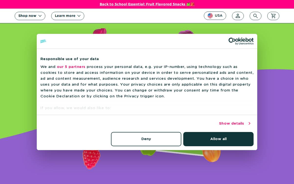 SmartSweets website preview