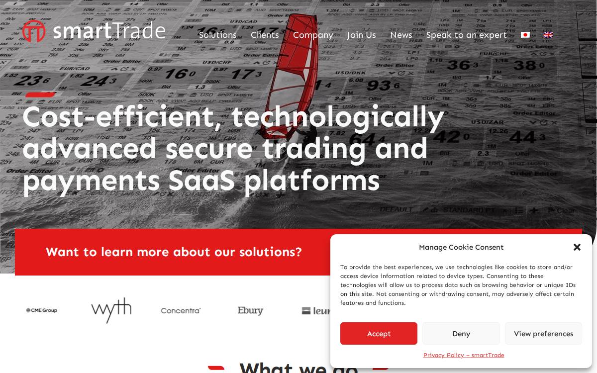 smartTrade Technologies website preview