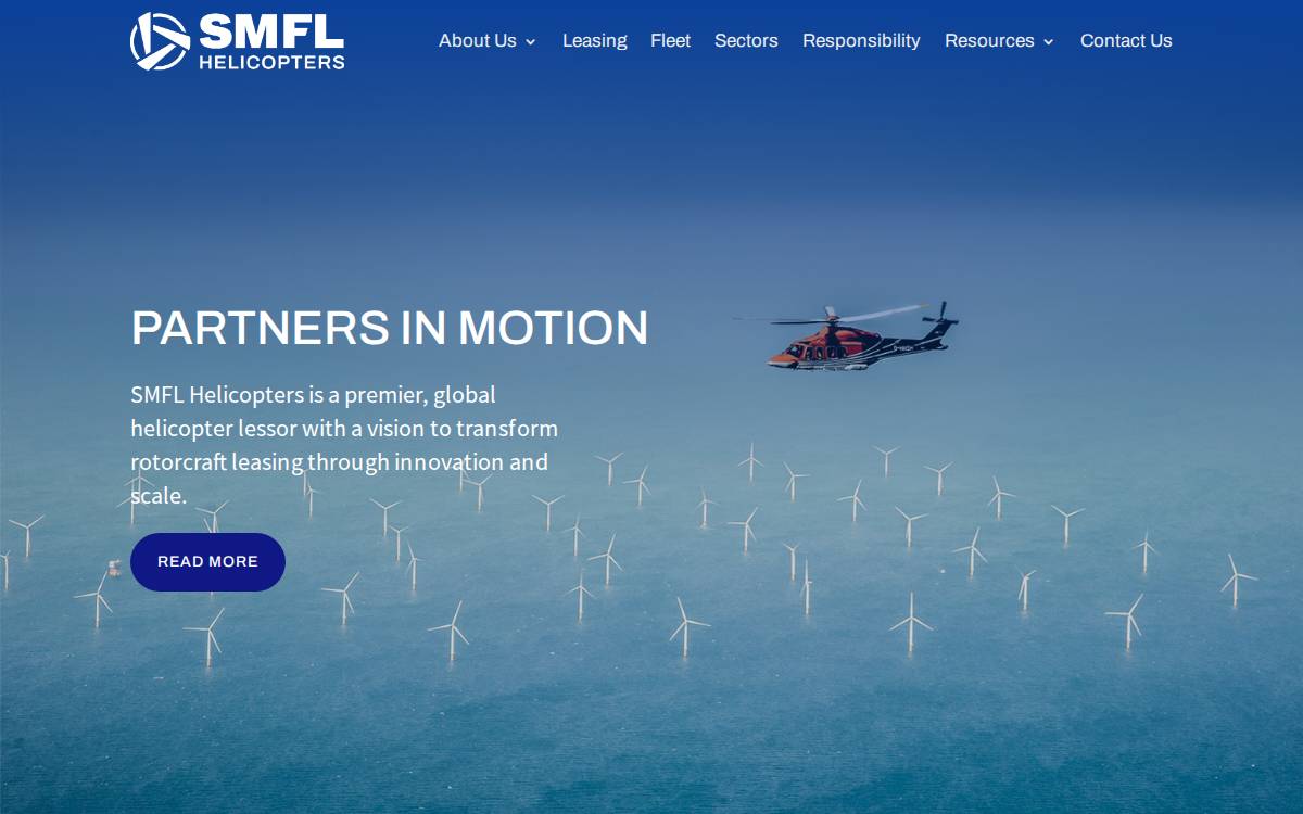SMFL Helicopters Limited website preview