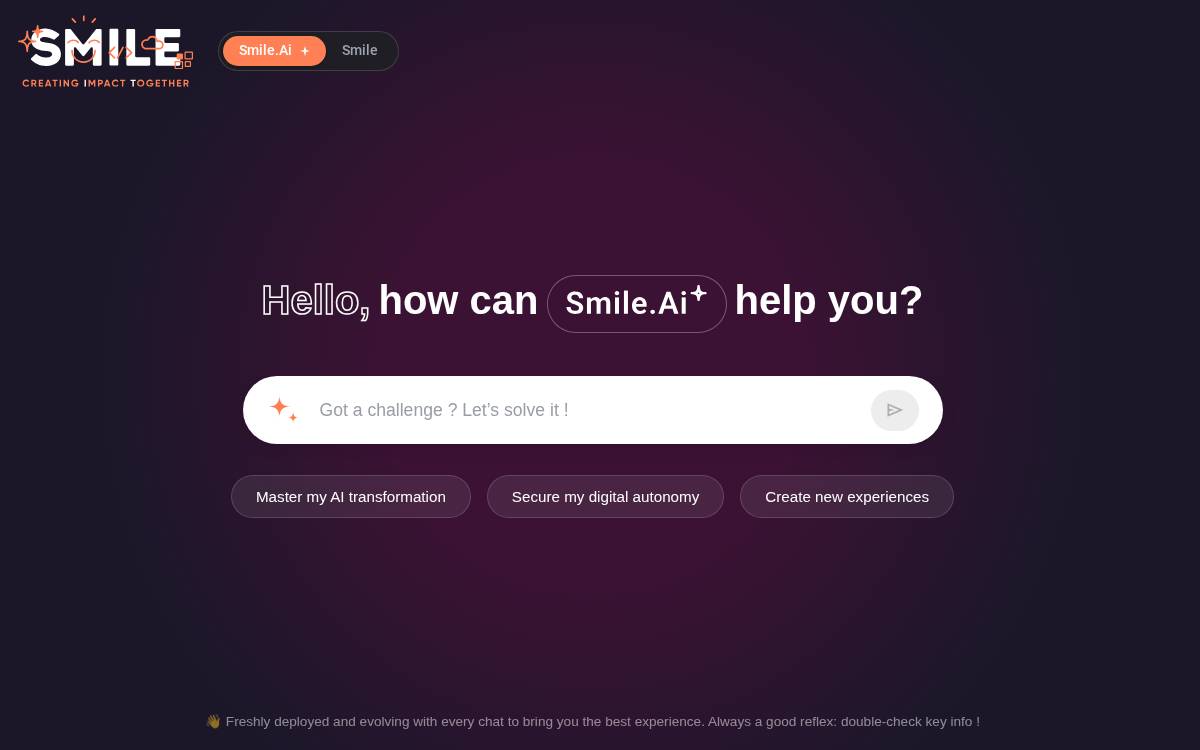 Smile website preview