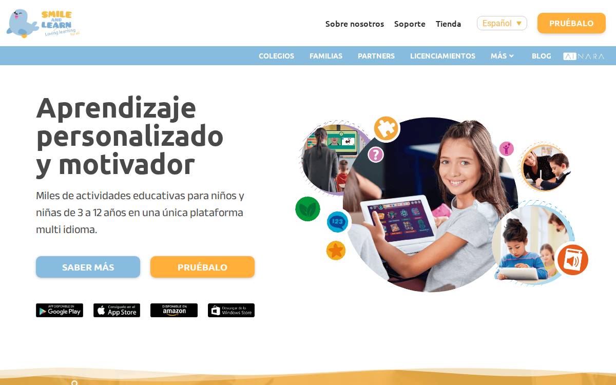 Smile and Learn website preview