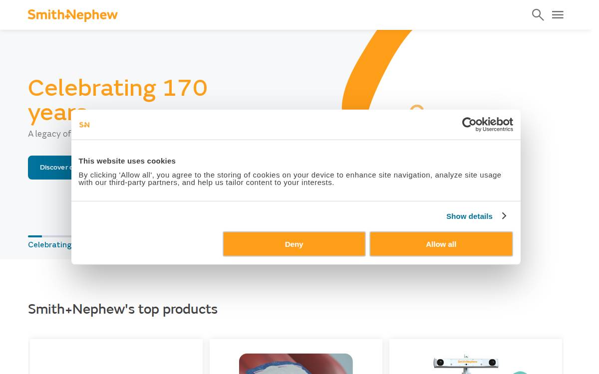 Smith+Nephew website preview
