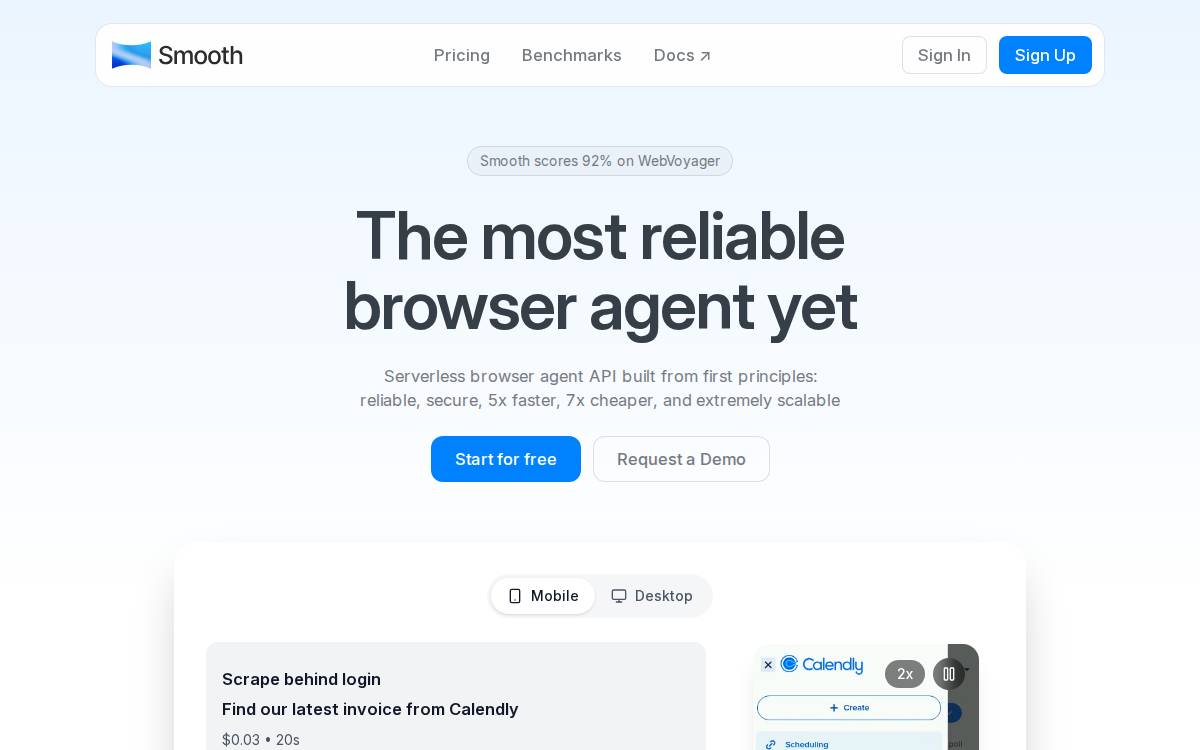 Smooth website preview