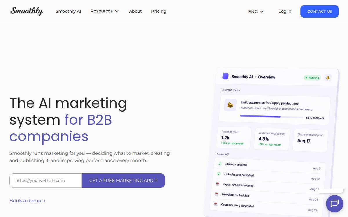 Smoothly website preview