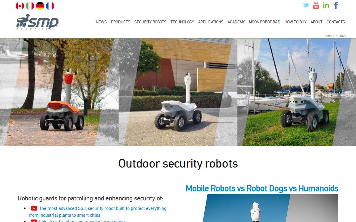 SMP Robotics website preview