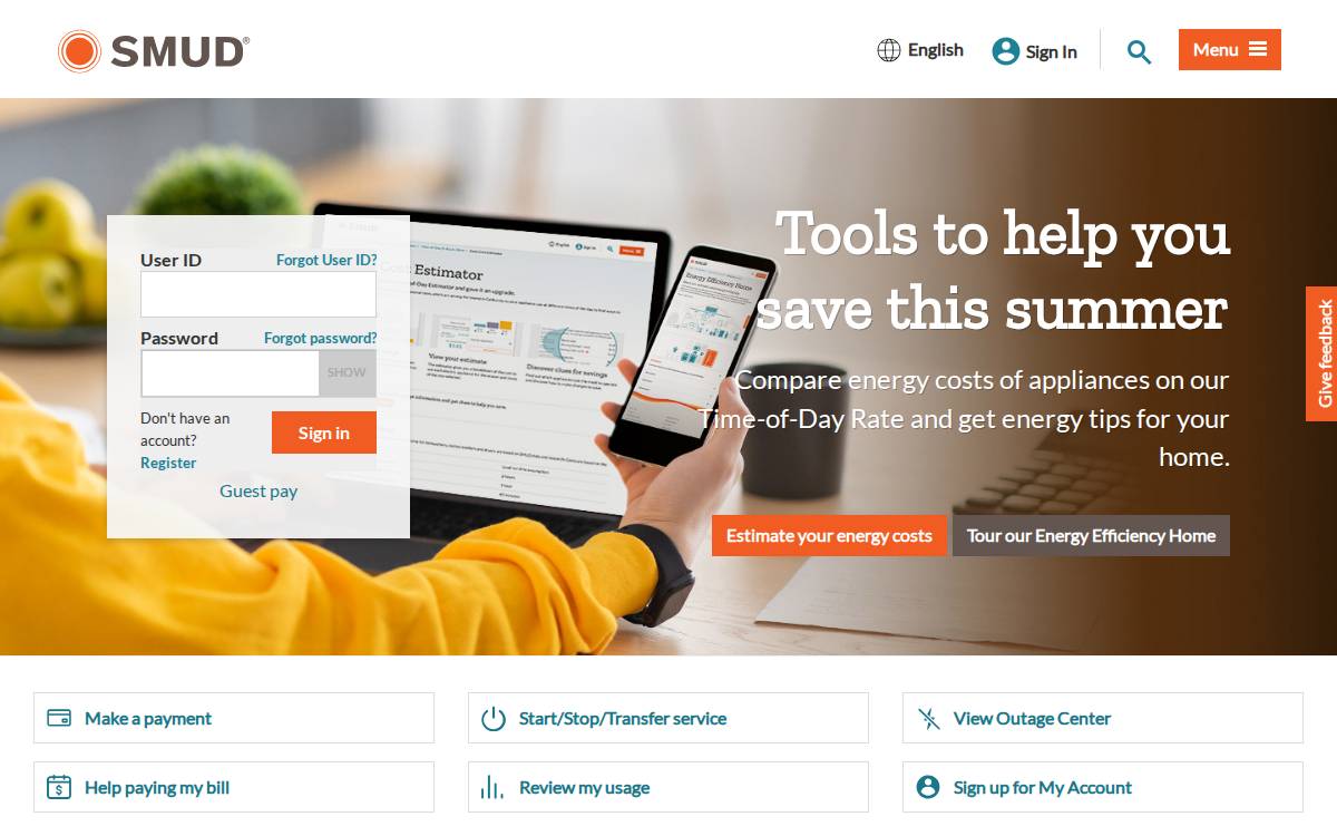 Smud website preview