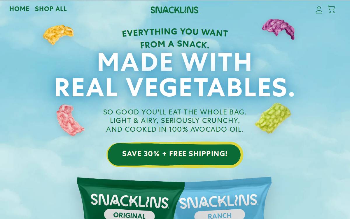 Snacklins website preview