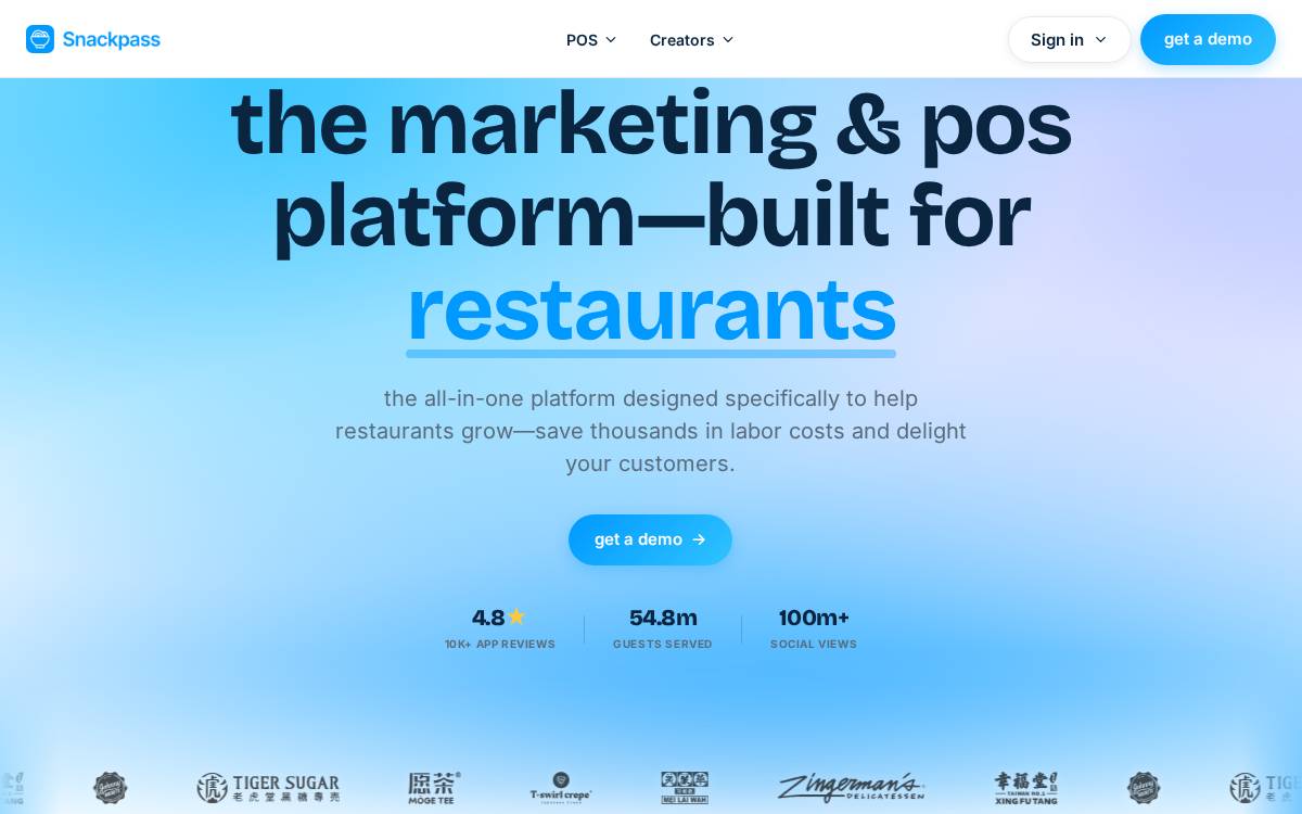 Snackpass website preview