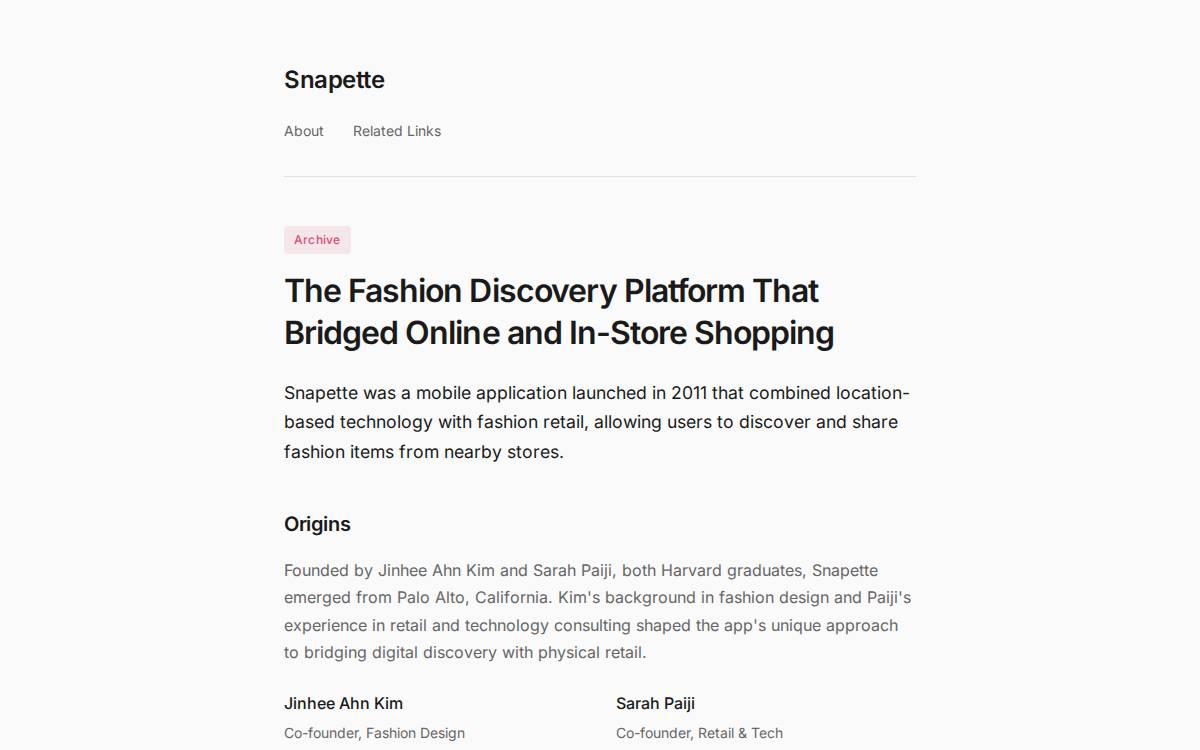 Snapette website preview