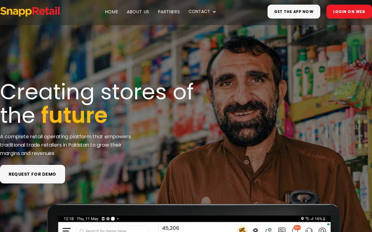 Snappretail website preview